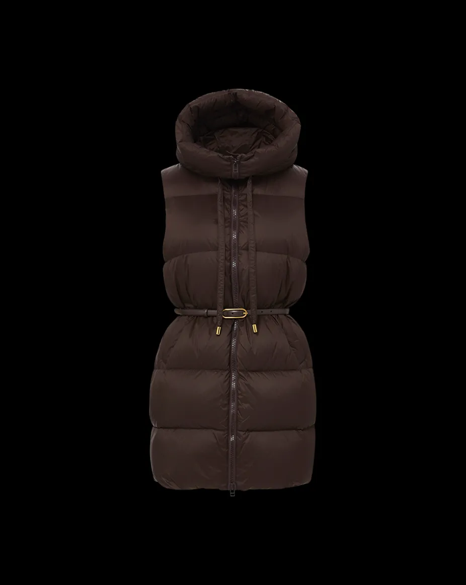 Bria Puffer Vest in Dark Chocolate