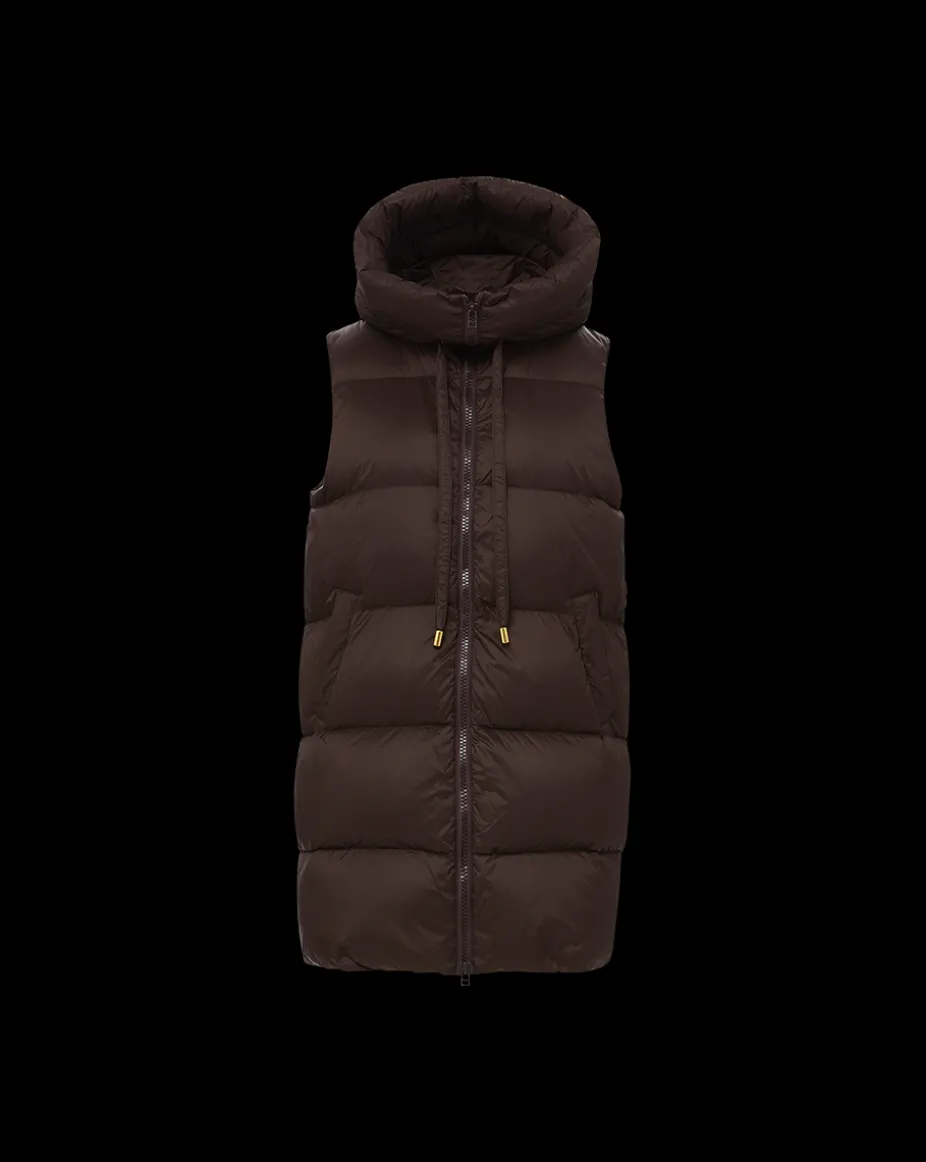 Bria Puffer Vest in Dark Chocolate