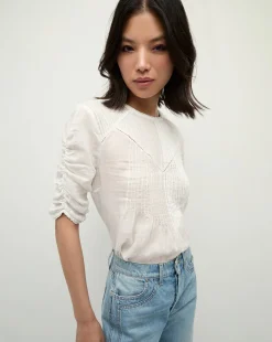 Bryce Pleated Top in Off-White