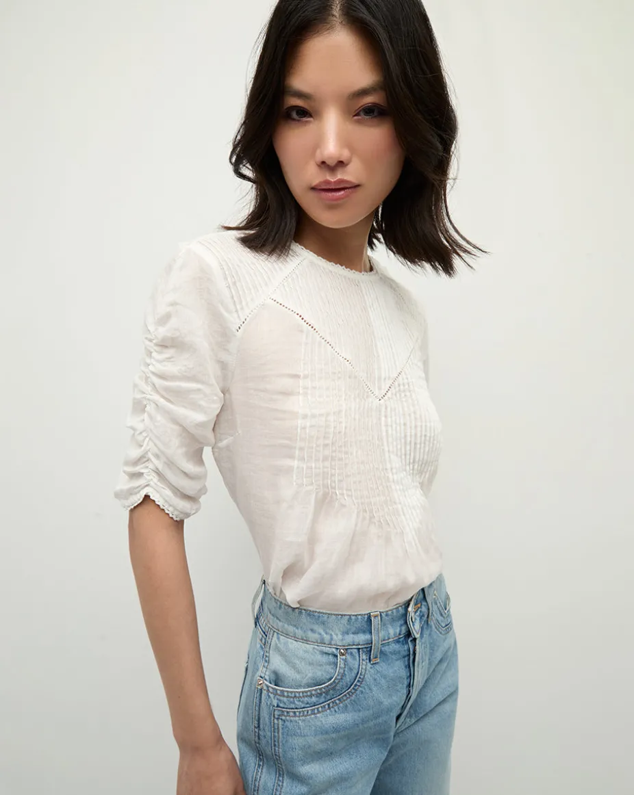 Bryce Pleated Top in Off-White