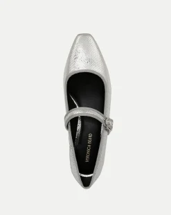 Cade Metallic Mary Jane Ballet Pump in Silver