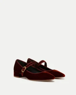 Cade Velvet Mary Jane Ballet Pump in Red