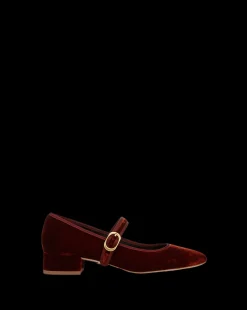 Cade Velvet Mary Jane Ballet Pump in Red