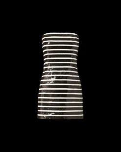 Cala Sequin Mini Dress in Black & White