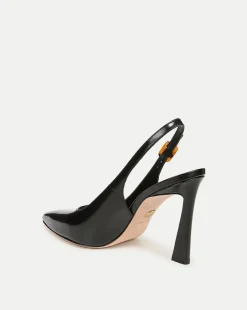 Callie Leather Slingback Pump in Black