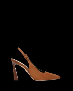Callie Suede Slingback Pump in Caramel