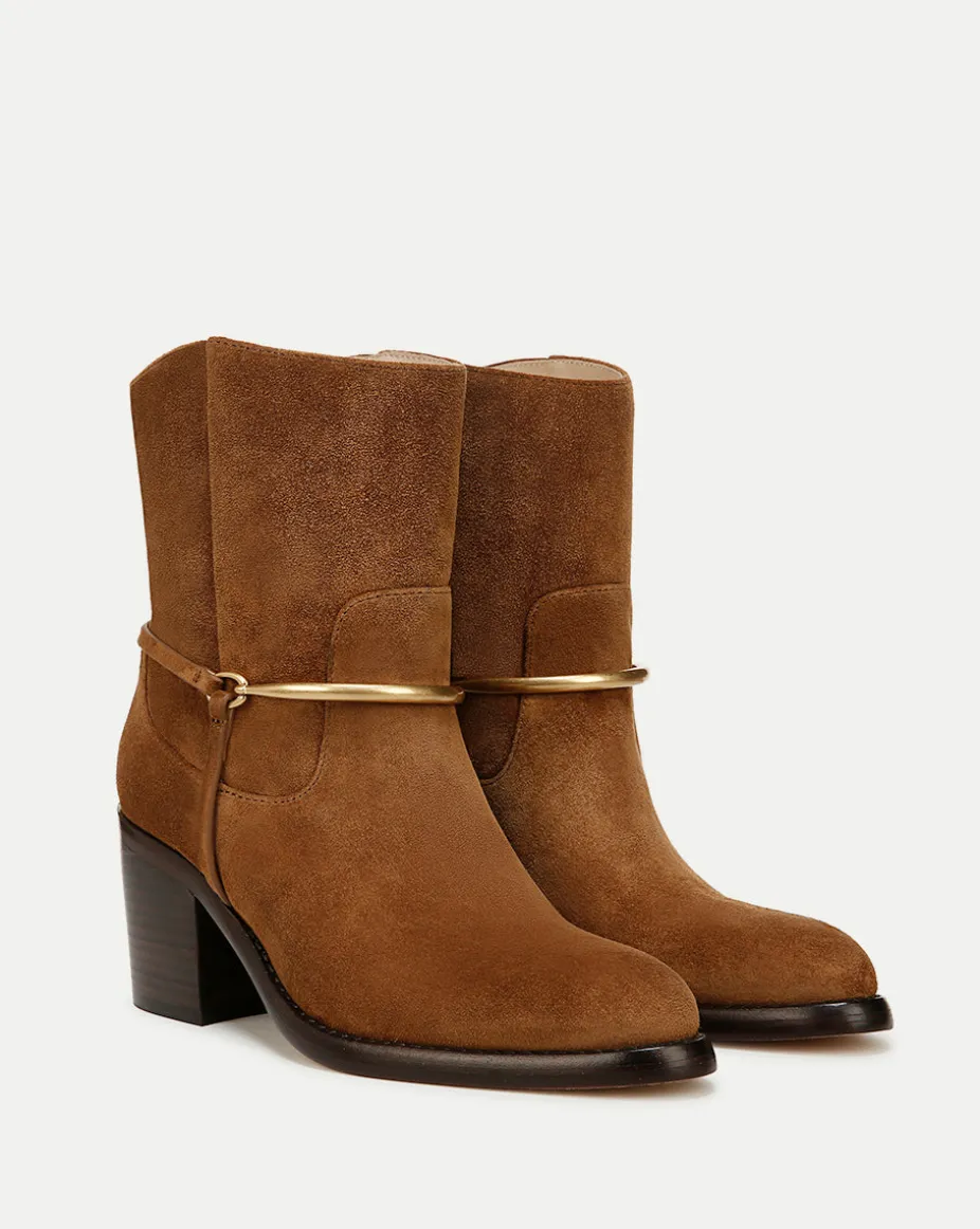 Camden Suede Bootie in Caramel