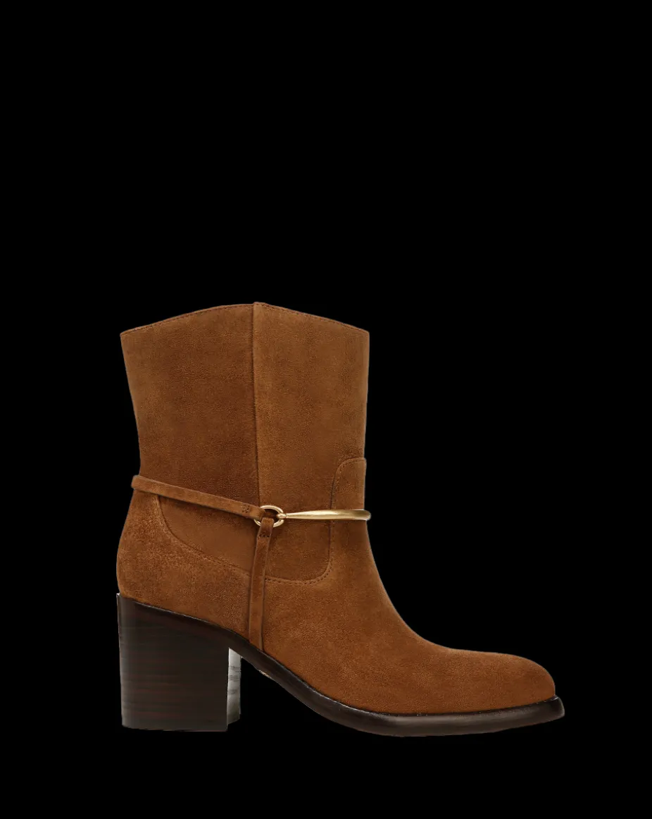 Camden Suede Bootie in Caramel