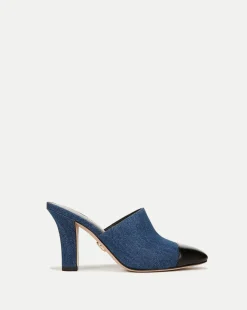 Carlotta Denim Mixed-Media Heel in Blue