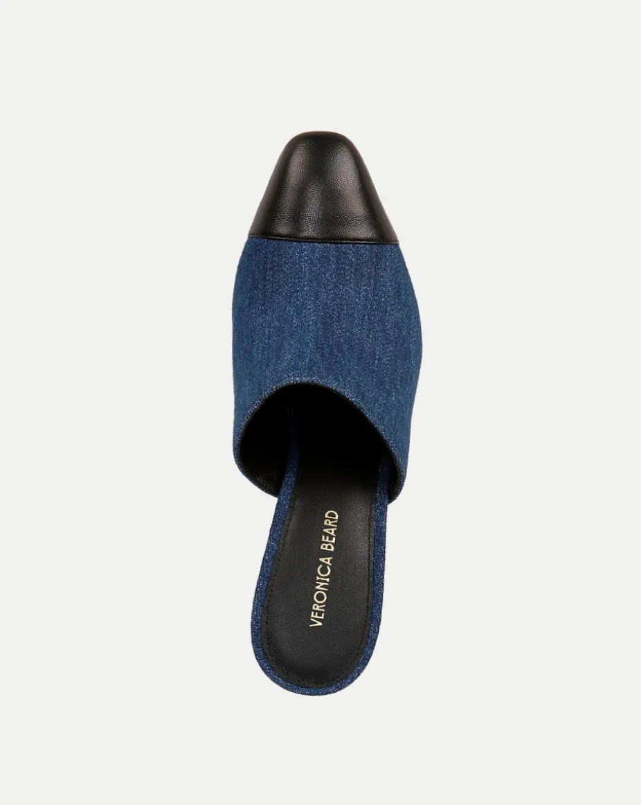 Carlotta Denim Mixed-Media Heel in Blue