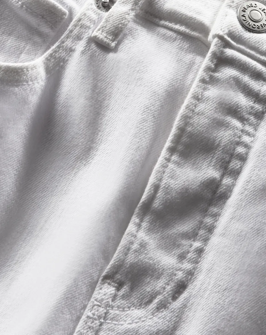 Carly Raw Hem Kick-Flare Jean in White