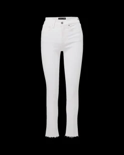 Carly Raw Hem Kick-Flare Jean in White