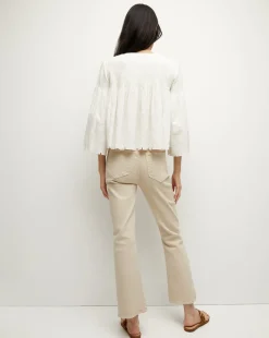 Carolina Khaki High-Rise Crop-Flare Jean