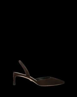 Caroline Suede Slingback Pump in Dark Brown