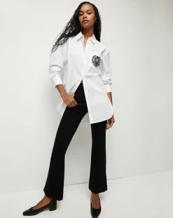 Carson Black Washed Kick-Flare Jeans