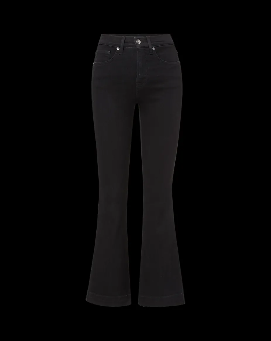 Carson Black Washed Kick-Flare Jeans