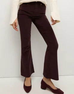 Carson Corduroy Kick-Flare Pant in Plum