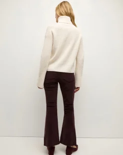 Carson Corduroy Kick-Flare Pant in Plum