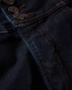 Carson Corset Waist Kick-Flare Jean in Indigo Rinse