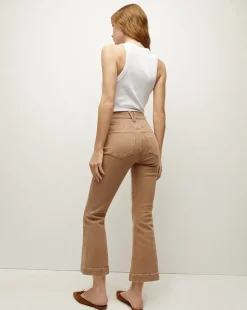 Carson Kick-Flare Jean in Tan Sierra