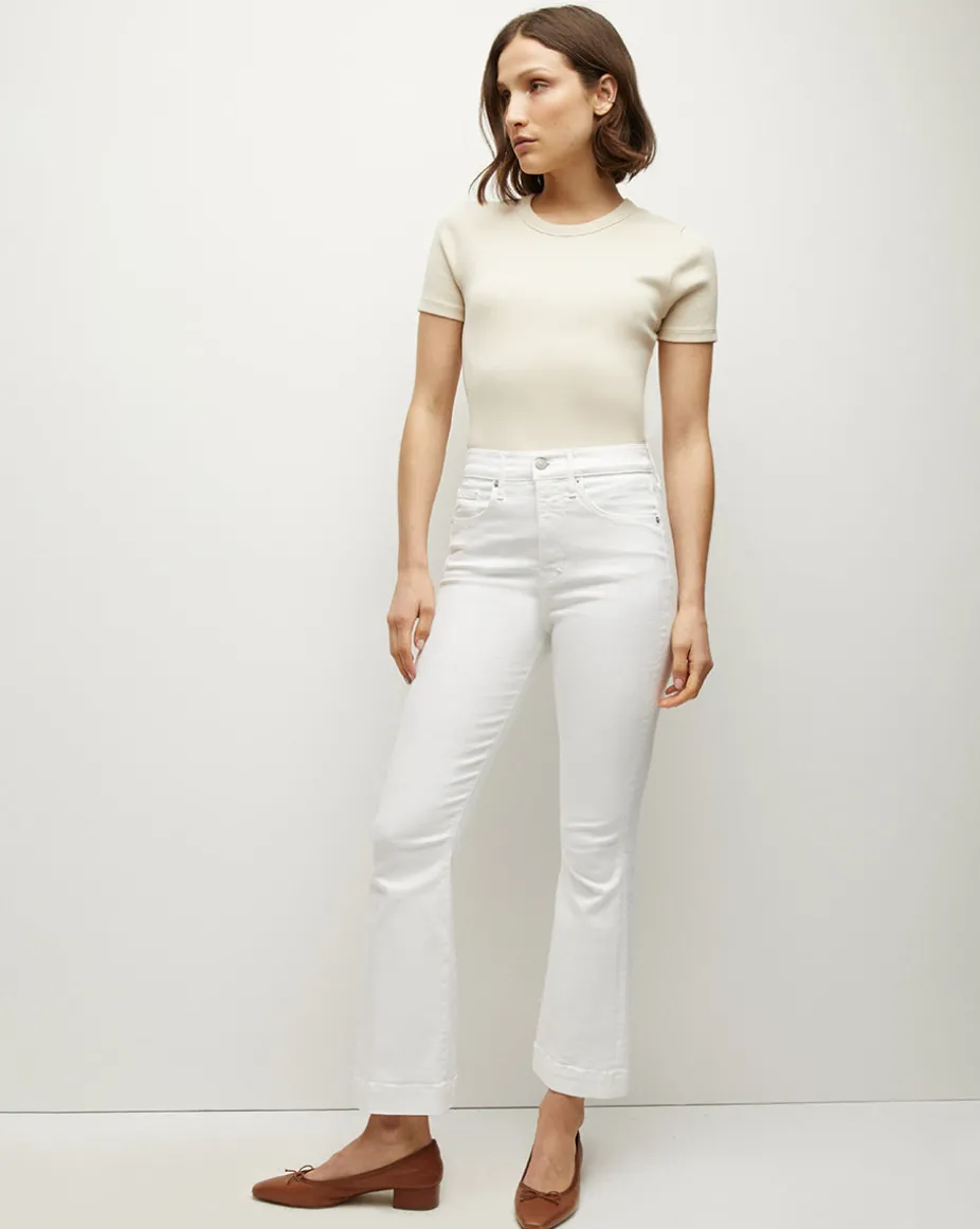 Carson Kick-Flare Jean in White