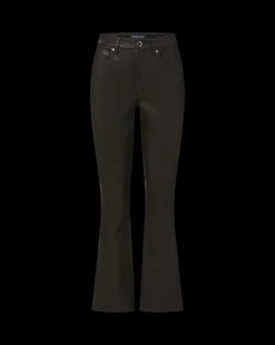 Carson Kick-Flare Leather Pant in Black