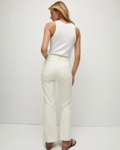 Carson Patch Pocket Kick-Flare Jean in Ecru