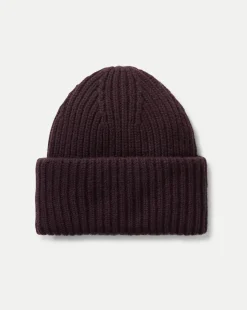 Cashmere Foldover Beanie in Dark Chocolate