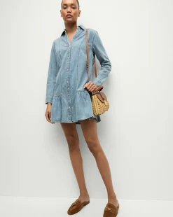 Catherine Denim Dress in Pebble Stone