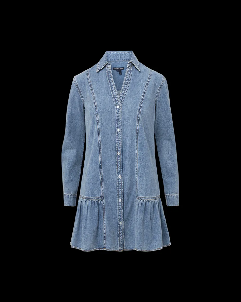 Catherine Denim Dress in Pebble Stone