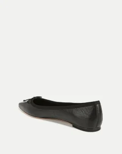 Catherine Leather Ballet Flat in Black