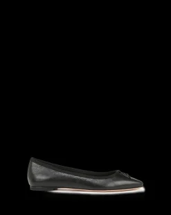 Catherine Leather Ballet Flat in Black