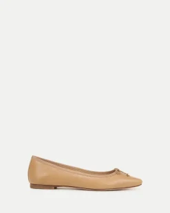 Catherine Leather Ballet Flat in Natural