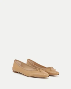 Catherine Leather Ballet Flat in Natural