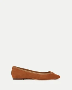 Catherine Suede Ballet Flat in Caramel