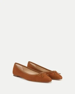 Catherine Suede Ballet Flat in Caramel