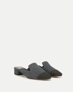 Cecile Denim Cap-Toe Mules