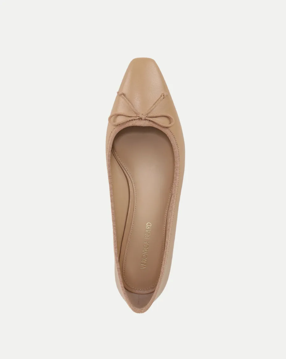 Cecile Leather Ballet Pump in Bisque
