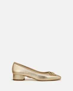 Cecile Metallic Leather Ballet Pumps