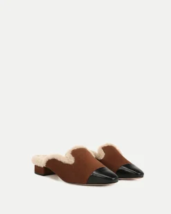 Cecile Shearling Mule in Cedar