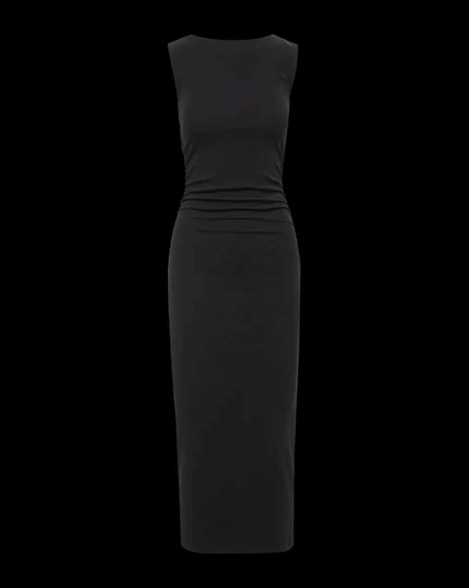 Charissa Stretch-Cotton Maxi Dress in Black