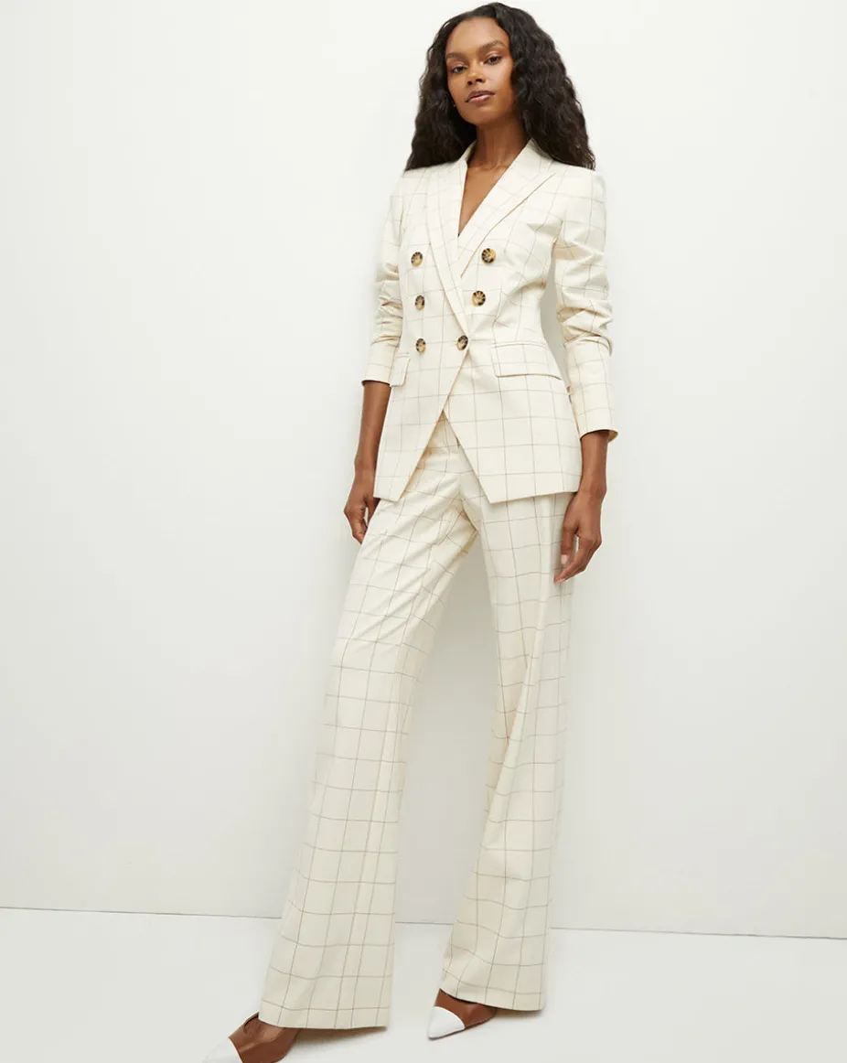 Charleston Plaid Dickey Jacket in Ecru/Deep Ochre