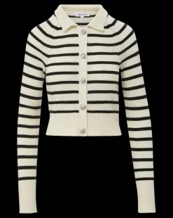 Cheshire Cashmere Cardigan in Off-White/Black