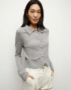 Cheshire Cashmere Cardigan in Heather Grey