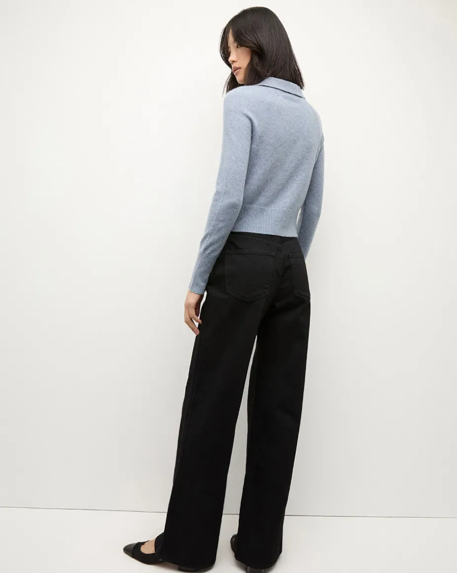 Cheshire Cashmere Cardigan in Smoke Blue