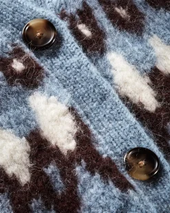 Christina Fairisle Cardigan in Smoke Blue Multi