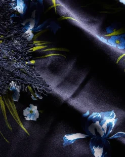 Ciarlo Stretch-Silk Top in Navy Multi