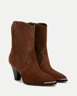 Cody Suede Western Bootie in Cedar