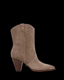 Cody Suede Western Bootie in Taupe