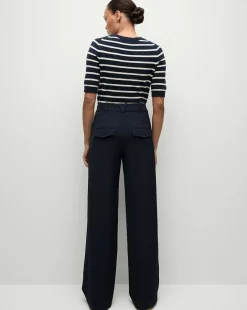Cole Wide-Leg Pant in Navy